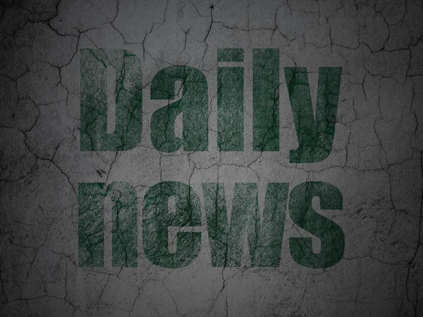 Nieuws begrip: Daily News op grunge muur achtergrond — Stockfoto