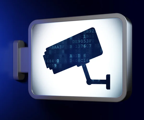 Protection concept: Cctv Camera on billboard background — Stock Photo, Image