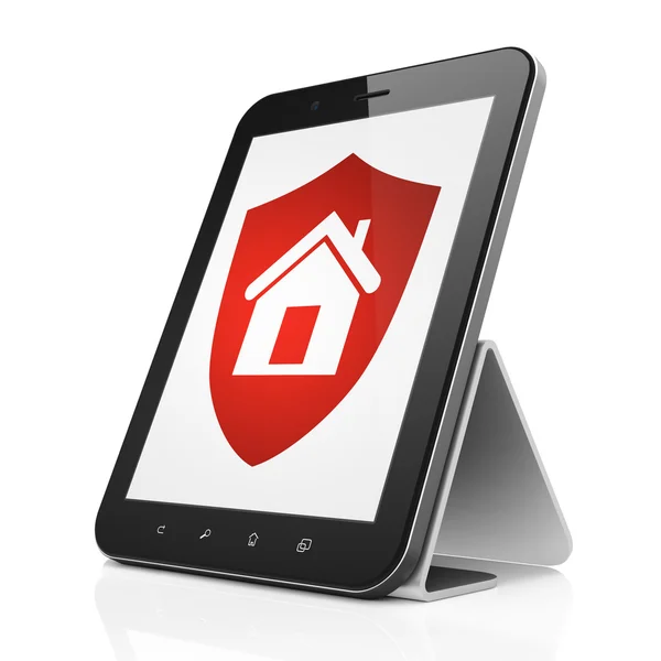 Security concept: Shield on tablet pc computer — Stock Photo, Image