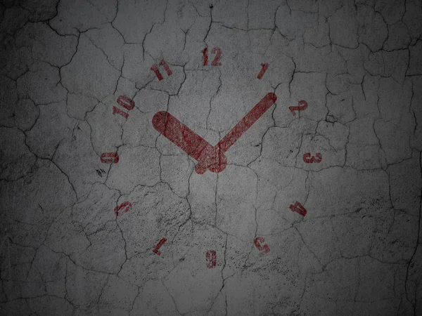 Concept de temps : Horloge sur fond de mur grunge — Photo