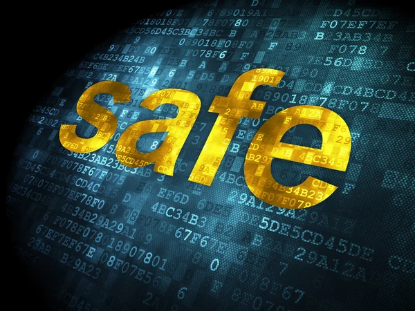 Veiligheidsconcept: Safe op digitale achtergrond — Stockfoto