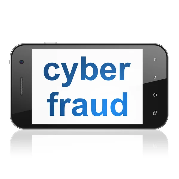 Veiligheidsconcept: cyber fraude op smartphone — Stockfoto