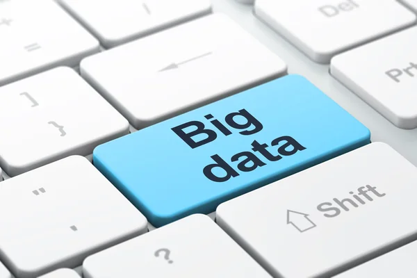 Concetto di informazione: Big Data su sfondo tastiera del computer — Foto Stock