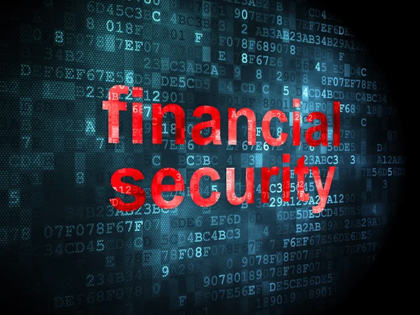 Concept de sécurité : Sécurité financière sur fond numérique — Photo