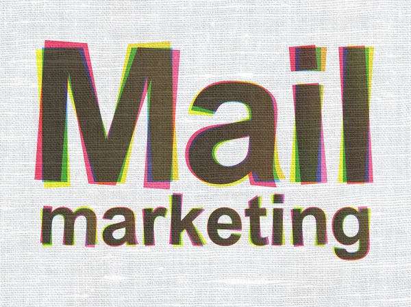 Concetto di marketing: Mail Marketing su tessuto texture sfondo — Foto Stock
