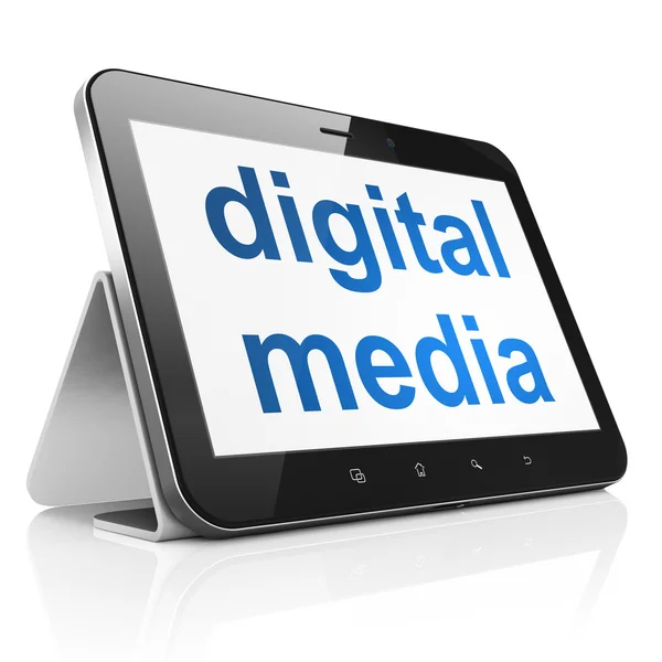 Reclame concept: digitale media op tablet pc-computer — Stockfoto