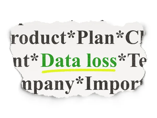 Datenkonzept: Datenverlust auf Papier — Stockfoto