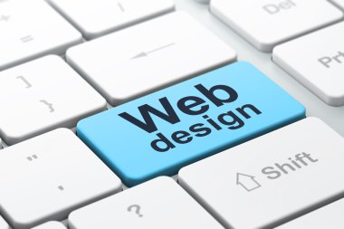 SEO web geliştirme kavramı: Web Tasarım bilgisayarda klavye bac