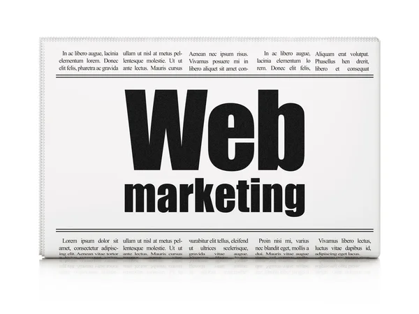 Web design news concept: título do jornal Web Marketing — Fotografia de Stock