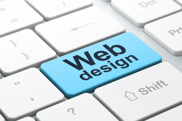 Concept de développement web SEO : Web Design sur clavier d'ordinateur bac — Photo