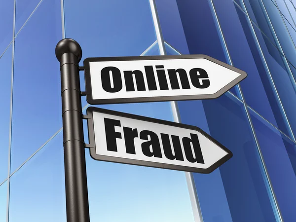 Veiligheidsconcept: online fraude op het opbouwen van achtergrond — Stockfoto