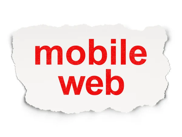 Koncepcja projektu sieci Web: Mobile Web na tle papieru — Zdjęcie stockowe