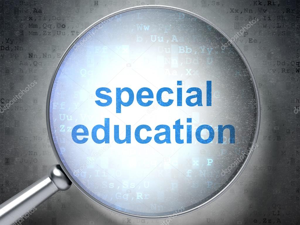 Education concept: Special Education with optical glass
