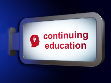 Eğitim kavramı: sürekli eğitim ve ampul ile baş