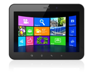 siyah tablet pc bilgisayar masaüstüne