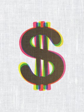 para birimi kavramı: Doları kumaş dokusu zemin üzerine