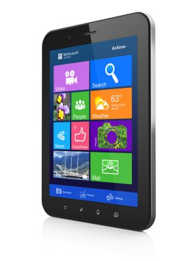 siyah tablet pc bilgisayar masaüstüne