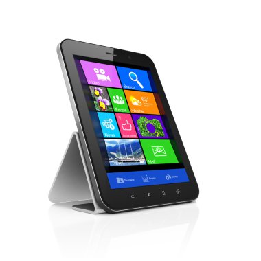 siyah tablet pc bilgisayar masaüstüne