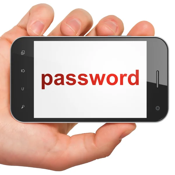 Veiligheidsconcept: wachtwoord op smartphone — Stockfoto