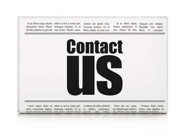 Marketing news concept: newspaper headline Contact Us — Stock Photo, Image