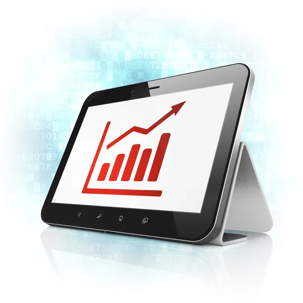 Koncepcja Biznesowa: wykres wzrostu na komputerze typu tablet pc — Zdjęcie stockowe