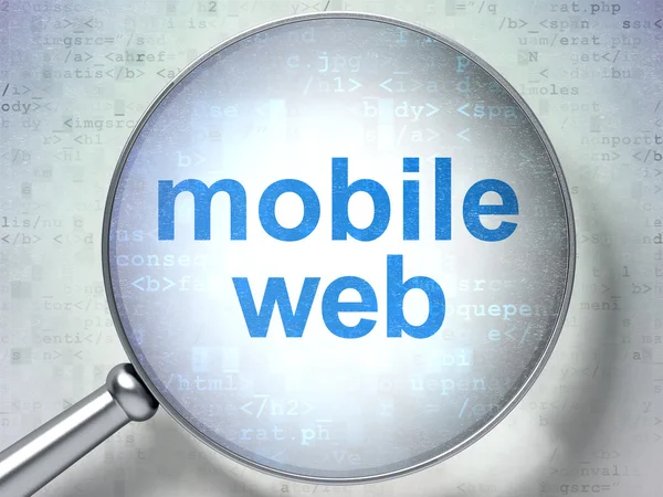 SEO web design concept: Mobile Web con vetro ottico — Foto Stock