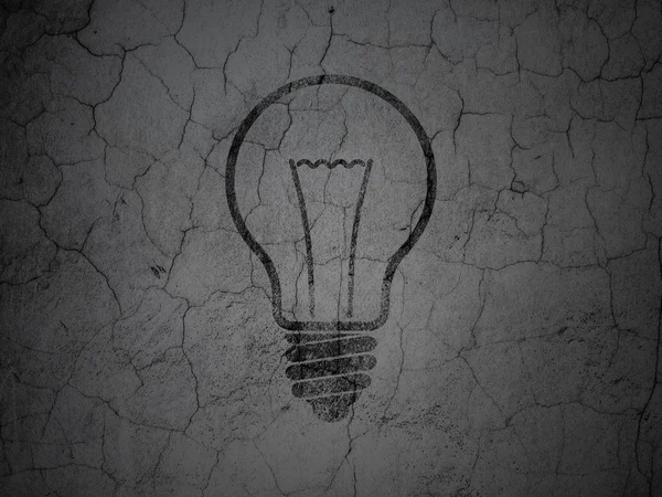 Business concept: Light Bulb on grunge wall background — Stock Photo, Image