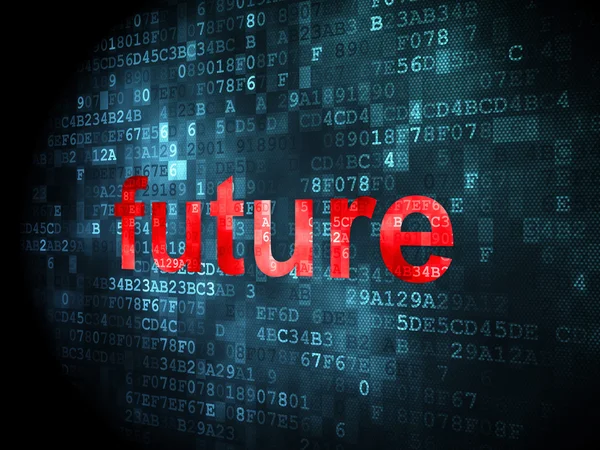 Conceito de tempo: Futuro sobre fundo digital — Fotografia de Stock