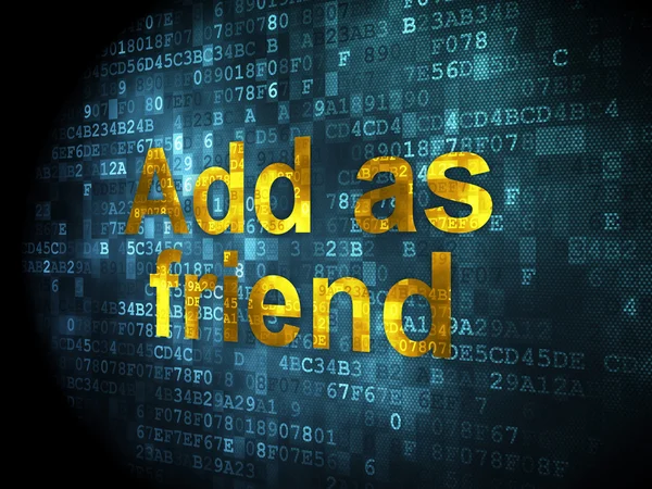 Sociale media concept: toevoegen als vriend op digitale achtergrond — Stockfoto