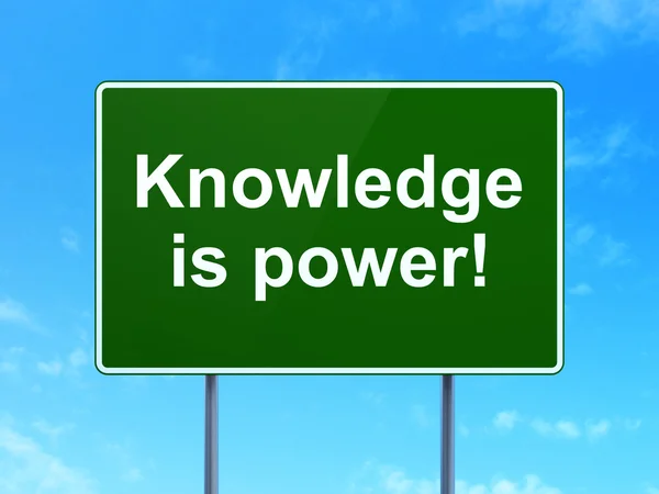 Education concept: Knowledge Is power! on road sign background — Stock Photo, Image