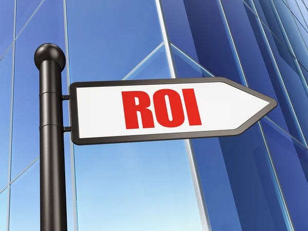 Conceito de financiamento: ROI on Building background — Fotografia de Stock