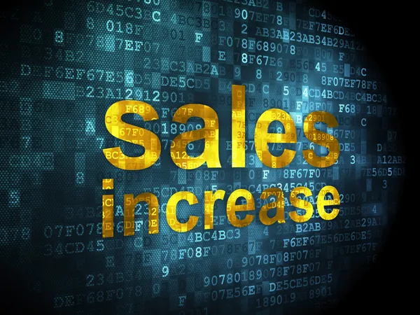 Concept publicitaire : Augmentation des ventes sur fond numérique — Photo
