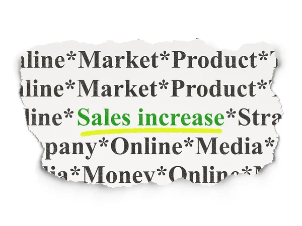 Concepto de marketing: Aumento de ventas sobre fondo de papel — Foto de Stock