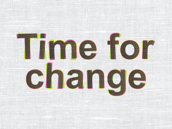 Timeline-Konzept: Zeit für Veränderungen am Textilhintergrund — Stockfoto