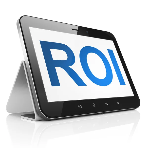 Affärsidé: Roi på tablet pc-dator — Stockfoto