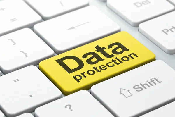 Concetto di sicurezza: protezione dei dati sulla tastiera del computer — Foto Stock