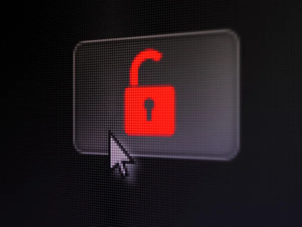 Information concept: Opened Padlock on digital button background — Stock Photo, Image
