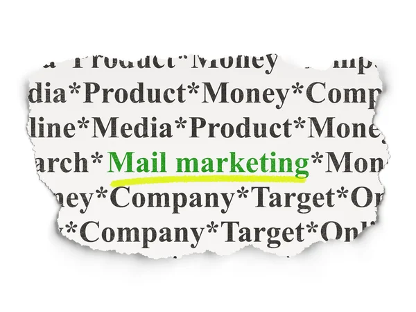 Concepto de marketing: Marketing por correo sobre fondo de papel — Foto de Stock