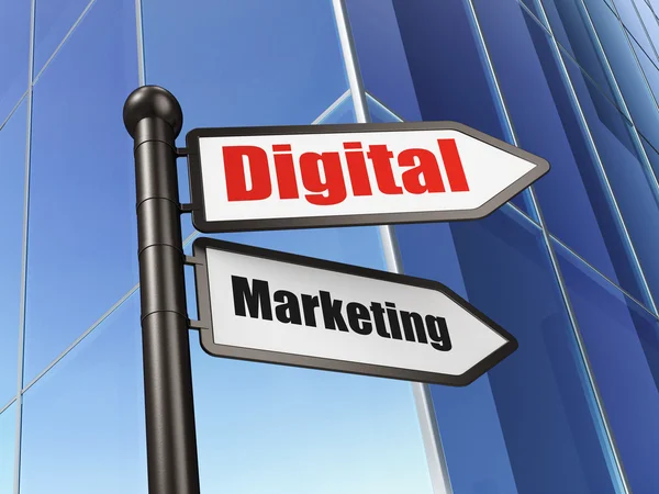 Concetto pubblicitario: Digital Marketing on Building background — Foto Stock