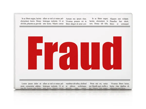 Veiligheidsconcept nieuws: krantekop fraude — Stockfoto