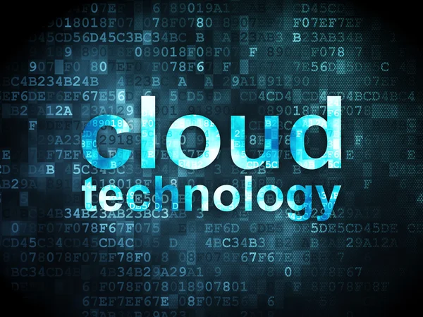 Облачная сетевая концепция: облачные технологии на цифровом фоне — стоковое фото
