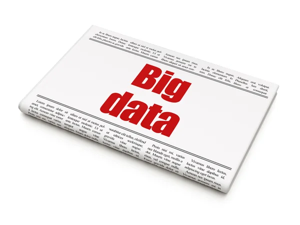 Conceito de notícias de dados: título do jornal Big Data — Fotografia de Stock