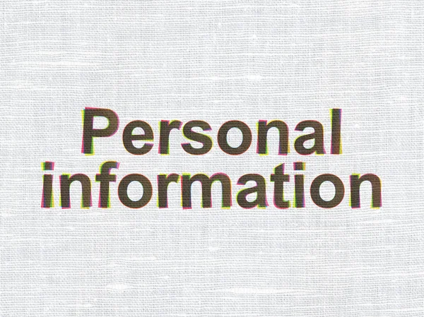 Protection concept: Personal Information on fabric texture — Stock Photo, Image