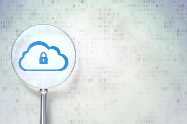 Cloud technology concept: Cloud With Padlock on digital — Stock Photo, Image