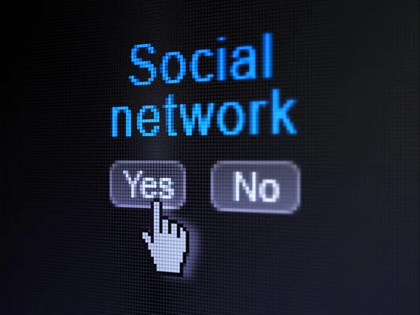 Social network concept: Social Network on digital screen — Stock Photo, Image