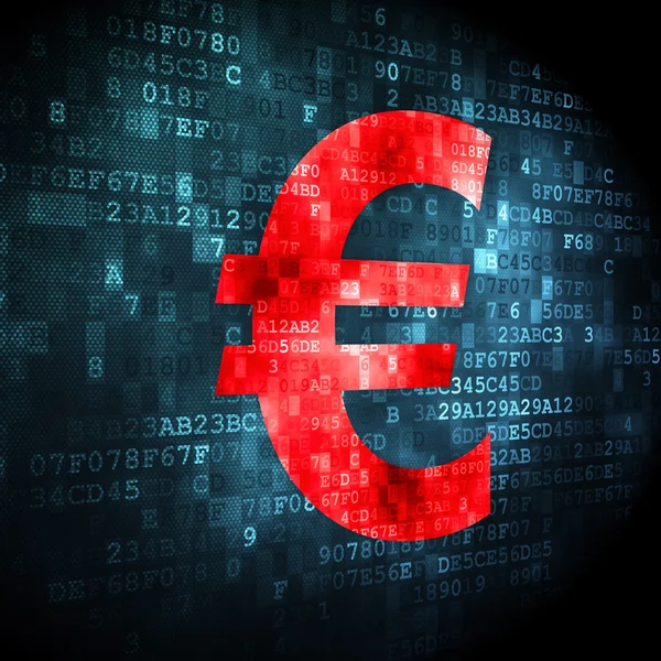 Concepto de moneda: Euro sobre fondo digital — Foto de Stock