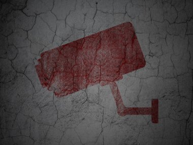 Gizlilik kavramı: grunge duvar arka plan üzerinde cctv kamera