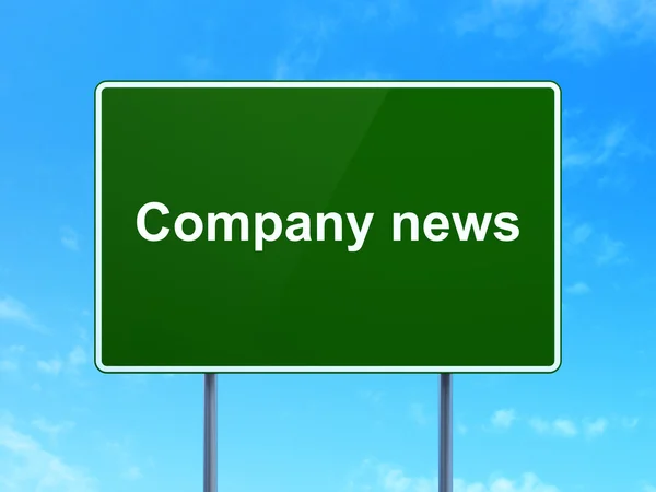 Concepto de noticias: Noticias de la compañía en el fondo de la señal — Foto de Stock