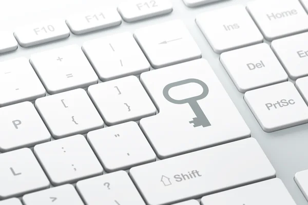 Güvenlik kavramı: bilgisayar klavye arka plan üzerinde anahtar — Stok fotoğraf