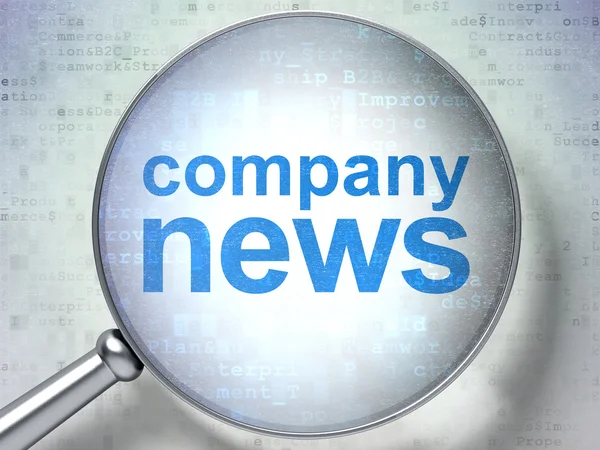 News-Konzept: Unternehmensnachrichten mit optischem Glas — Stockfoto